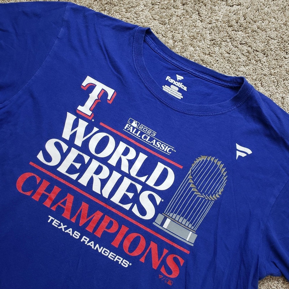 Texas Rangers‎ Shirt Mens XL Blue MLB Baseball Fanatics World Series Tee Adult